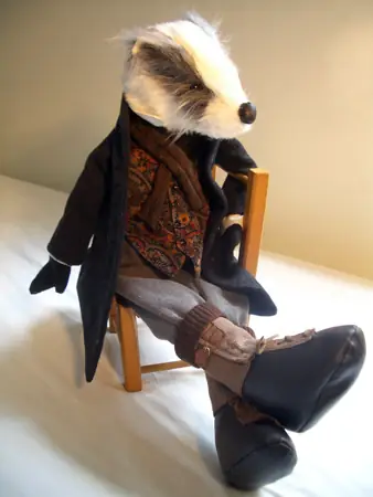 Badger with carpet bag